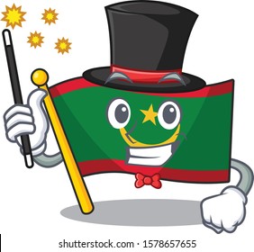 Cartoon character design of flag mauritania Magician style