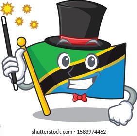 Cartoon character design of flag tanzania Magician style