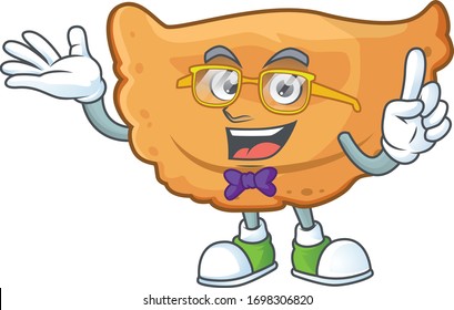 Cartoon character design of Geek cornes de gazelle wearing weird glasses