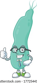 Cartoon character design of helicobacter pylory successful businessman. Vector illustration