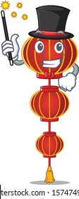 Cartoon character design of lampion chinese lantern Magician style