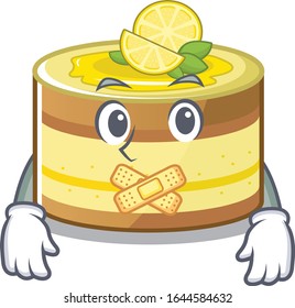 cartoon character design lemon cake making a silent gesture