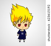 cartoon character design man in blue shirt vector