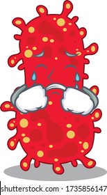 Diseño de caricatura de moraxella con cara llorando