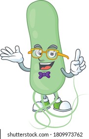 Cartoon character design of nerd aquificae with weird glasses. Vector illustration