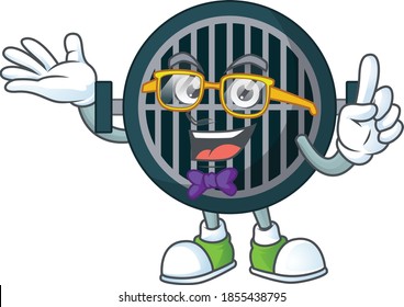 Cartoon character design of nerd grill with weird glasses. Vector illustration
