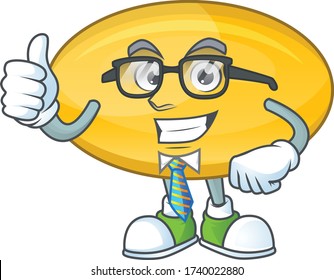 Cartoon character design of oil capsule successful businessman