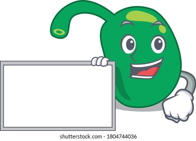 Cartoon character design of pineal holding a board