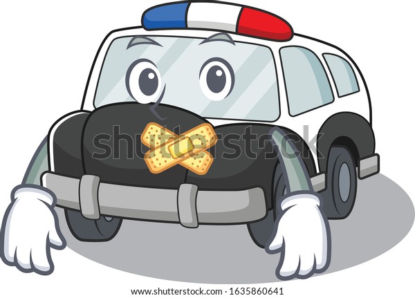 cartoon character design police car making a
silent gesture