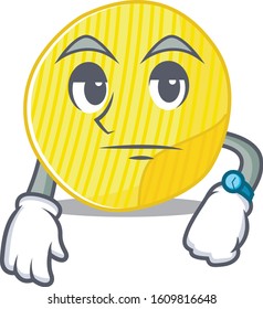 cartoon character design of potato chips on a waiting gesture