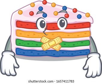 cartoon character design rainbow cake making a silent gesture