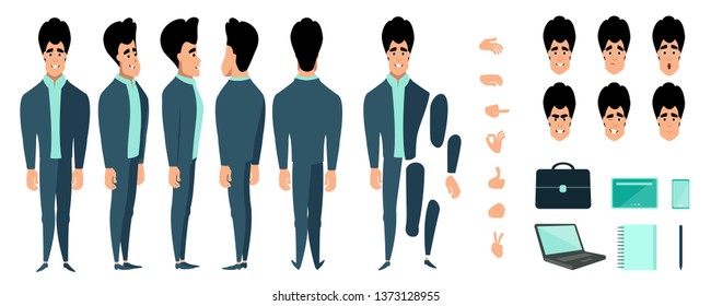 Cartoon character design set for animation