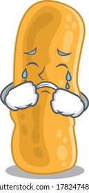 Diseño de carácter de caricatura de shigella flexneri con cara llorando