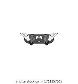 cartoon character design of skateboard with expression . mascot character design