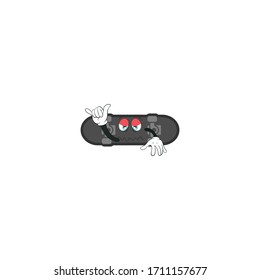 cartoon character design of skateboard with expression . mascot character design