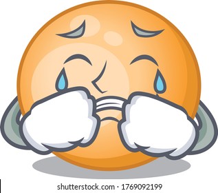 Cartoon character design of staphylocuccus aureus with a crying face