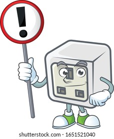 Cartoon character design of USB power socket rise up a broad