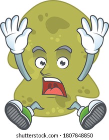 cartoon character design of verrucomicrobia having shocking gesture. Vector illustration