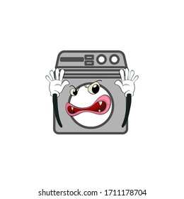 diseño de caricatura de lavadora con expresión . diseño de caracteres de mascota