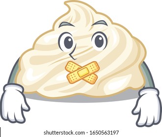 cartoon character design whipped cream making a silent gesture