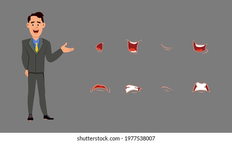 Cartoon character with different facial expression set.  Different emotions for custom animation