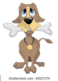 Cartoon Character Dog Isolated on White Background. Vector.