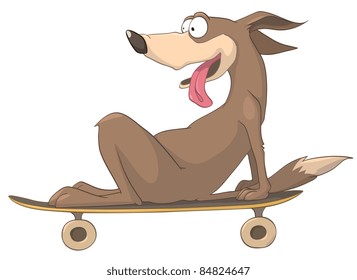 Cartoon Character Dog Isolated on White Background. Vector.