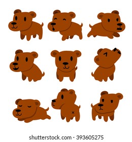 Cartoon character dog poses