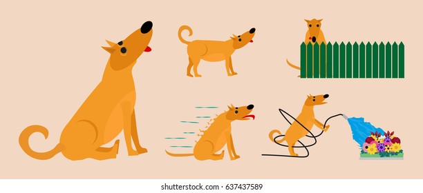 Cartoon character dog poses