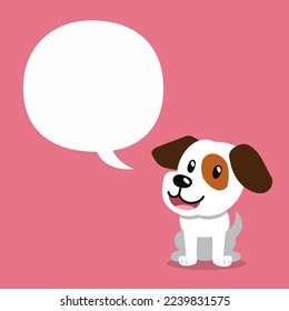 Cartoon character dog with speech bubble for design.