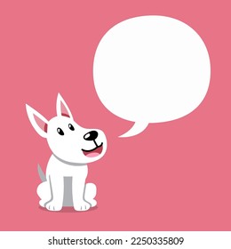Cartoon character dog with speech bubble for design.