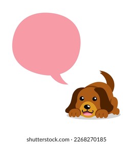 Cartoon character dog with speech bubble for design.