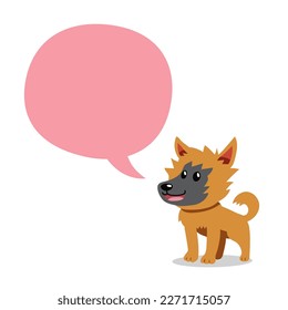 Caricatura de perro con burbuja de habla para diseño.