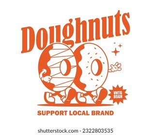 cartoon character of donut Graphic Design for T shirt Street Wear and Urban Style