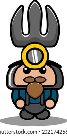 cartoon character doodle character cute farmer fork mascot costume miner