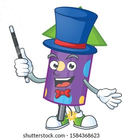 Cartoon character of dot fireworks rocket Magician style