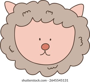 A cartoon character drawing a cute sheep face