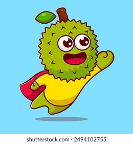 Zeichentrickfigur Durian Fruit Vektorillustration Design