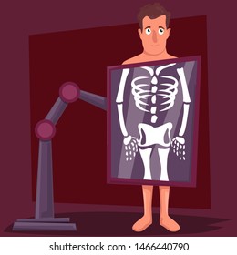 Cartoon character during x-ray procedure