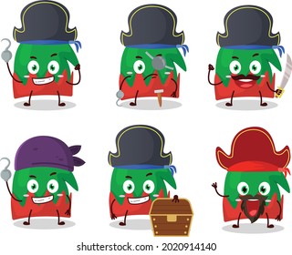 Cartoon character of dwarf hat with various pirates  emoticons. Vector illustration
