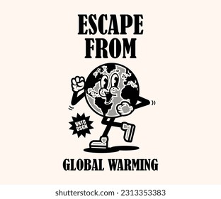 cartoon character of earth Graphic Design for T shirt Street Wear and Urban Style