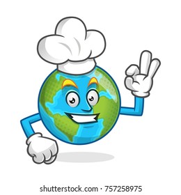Cartoon character of an Earth, Earth mascot for your logo, web illustration or print illustration