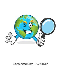 Cartoon character of an Earth, Earth mascot for your logo, web illustration or print illustration