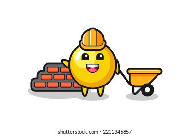 Caricatura de yema de huevo como constructor, diseño lindo