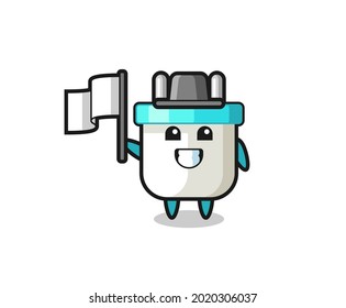 Caricatura de enchufe eléctrico con una bandera