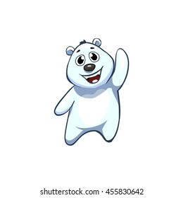 Cartoon Character. Emotion: friendly, saying HI