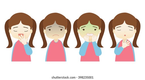 Cartoon Character Emotions Faces On White Stock Vector (Royalty Free ...