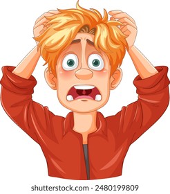 Cartoon character expressing stress and frustration