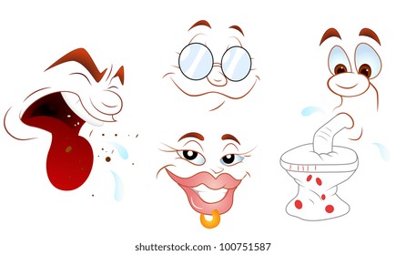 Cartoon Character Face Expressions