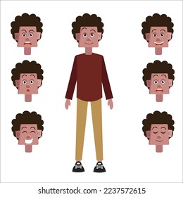 Cartoon character and facial expressions